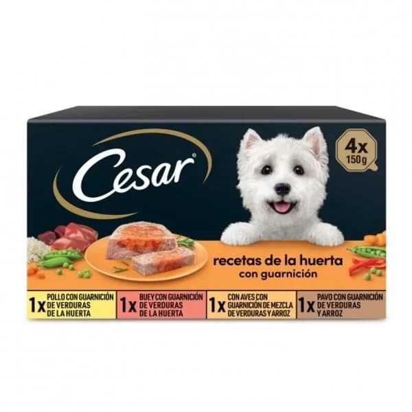 Alimento húmedo de la Huerta para perro CÉSAR, pack 4x150 g - 0.6 kg - Imagen del producto en Findit