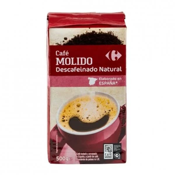 Café molido natural descafeinado Carrefour 500 g. - 0.5 kg - Imagen del producto en Findit