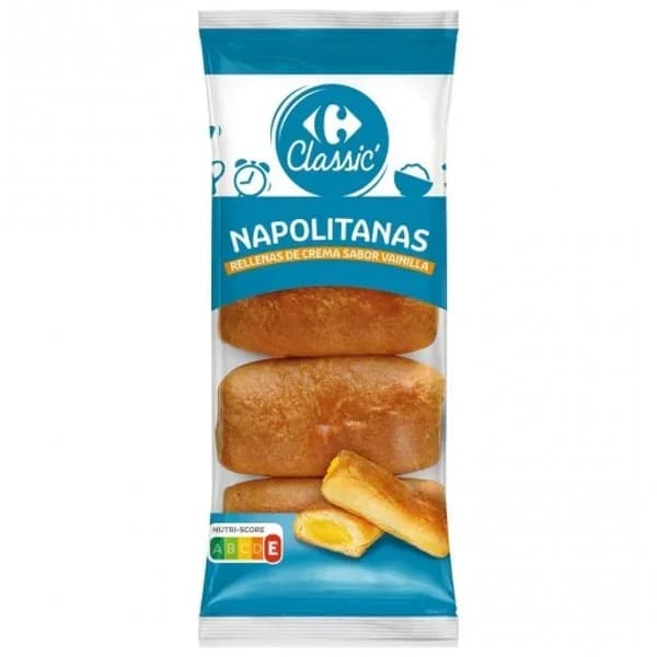 Napolitanas rellenas de crema Classic' Carrefour 320 g. - 0.32 kg - Imagen del producto en Findit