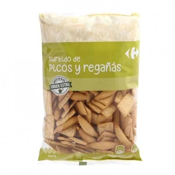 Surtido de picos y regañás con aceite de oliva virgen extra Carrefour 450 g. - 0.45 kg - Imagen del producto en Findit