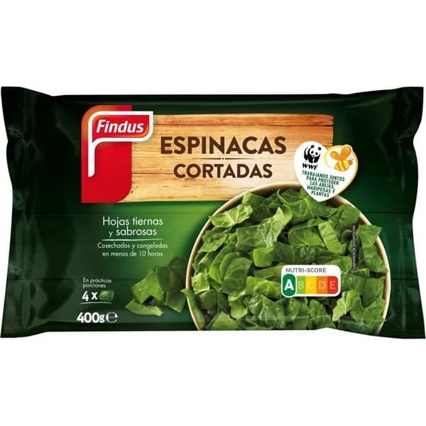 Espinacas cortadas Findus bolsa 400 g - 0.4 kg - Imagen del producto en Findit