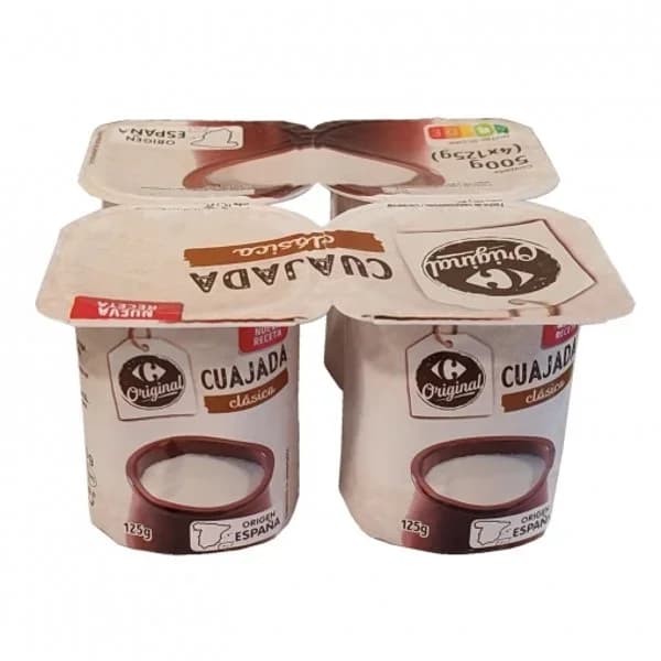 Cuajada natural Carrefour Original pack de 4 unidades de 125 g. - 0.5 kg - Imagen del producto en Findit