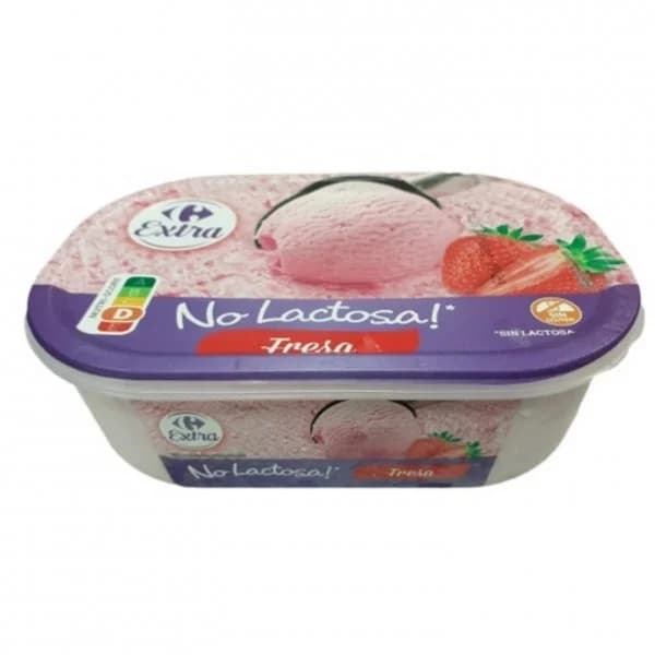 Helado de fresa Carrefour Extra sin gluten sin lactosa 480 g. - 0.48 kg - Imagen del producto en Findit