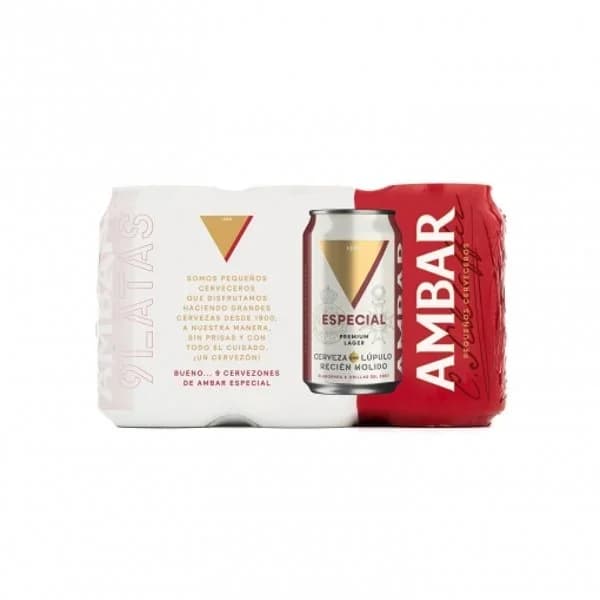 Cerveza especial Ambar lata 9 x 33 cl - 2.97 l - Imagen del producto en Findit