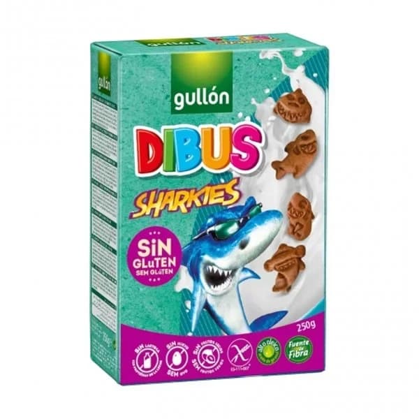 Galletas dibus sharkies con cacao sin gluten Gullón caja 250 g - 0.25 kg - Imagen del producto en Findit