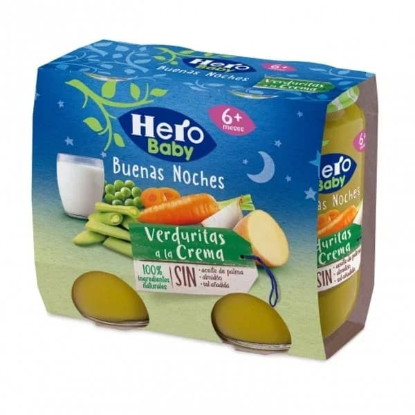 Tarrito de verdura con pasta HERO BUENAS NOCHES, pack 2x190 g - 0.38 kg - Imagen del producto en Findit