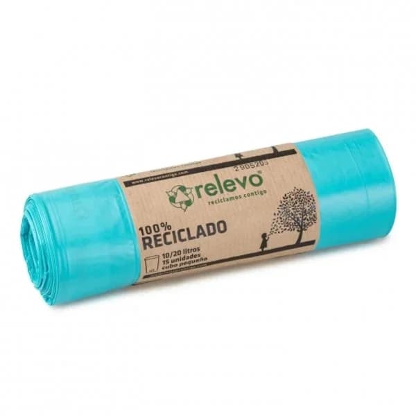 Bolsa de basura 100% recicable 20 l. RELEVO, paquete 15 uds - 15 ud - Imagen del producto en Findit