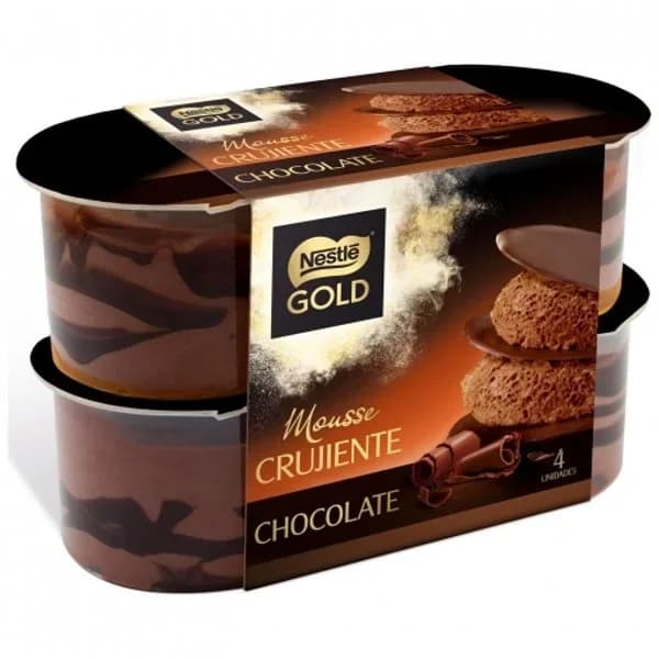 Mousse de chocolate crujiente Nestlé Gold pack de 4 unidades de 57 g. - 0.23 kg - Imagen del producto en Findit
