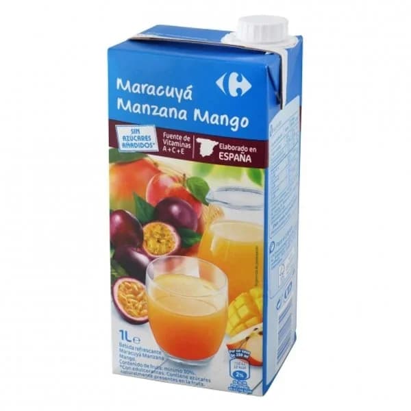 Bebida de maracuyá, manzana y mango Carrefour Classic sin azúcar añadido brik 1 l. - 1 l - Imagen del producto en Findit