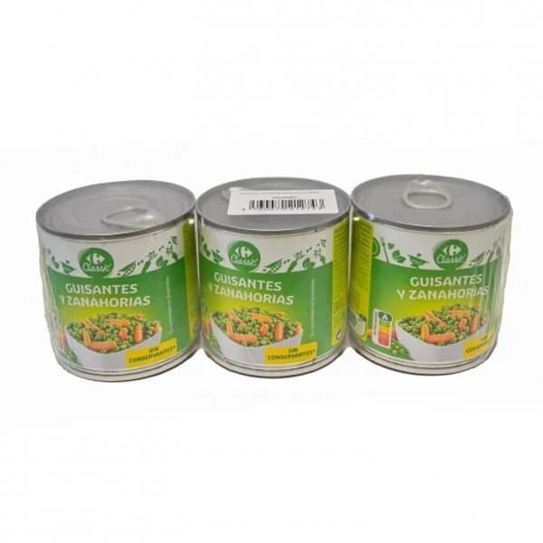 Guisantes con Zanahoria Carrefour pack de 3 unidades de 130 g. - 0.39 kg - Imagen del producto en Findit