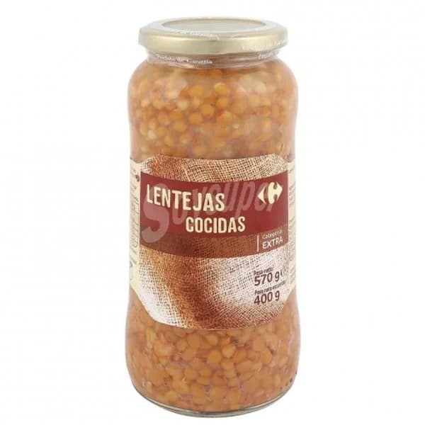 Lentejas cocidas categoría extra Carrefour 400 g. - 0.4 kg - Imagen del producto en Findit