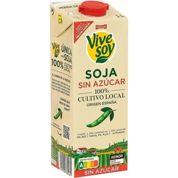Bebida de soja clásica sin azúcar ViveSoy brik 1 l. - 1 l - Imagen del producto en Findit