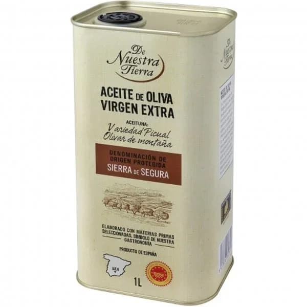 Aceite de oliva virgen extra De Nuestra Tierra lata 1 l. - 1 l - Imagen del producto en Findit