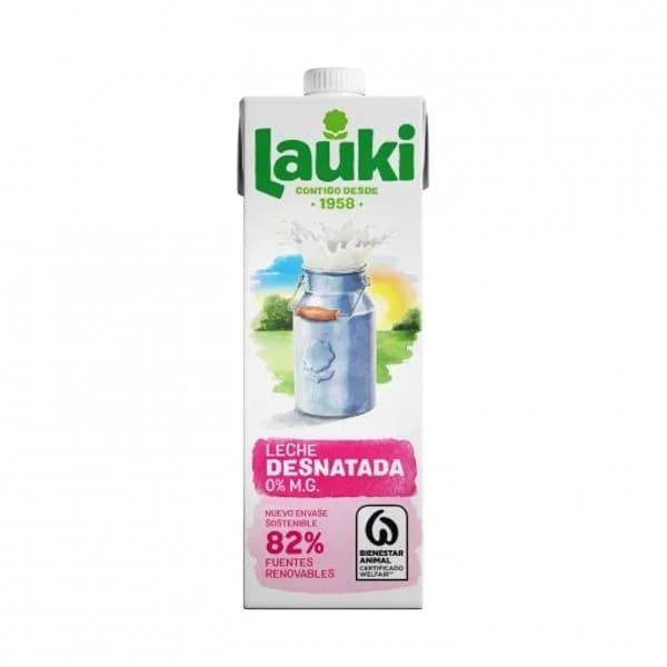 Leche desnatada Lauki brik 1 l - 1 l - Imagen del producto en Findit
