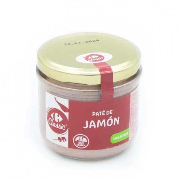 Paté de jamón Classic Carrefour sin gluten y sin lactosa 160 g. - 0.16 kg - Imagen del producto en Findit