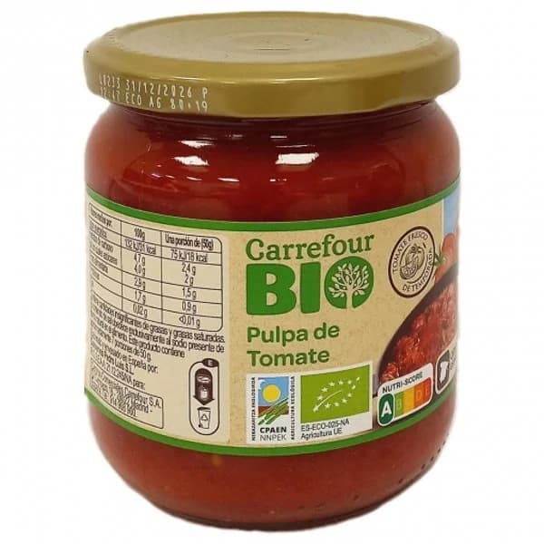 Pulpa de tomate ecológico Carrefour Bio 330 g. - 0.33 kg - Imagen del producto en Findit