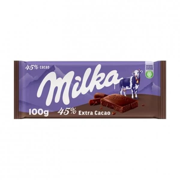 Chocolate 45% cacao MILKA, tableta 100 g - 0.1 kg - Imagen del producto en Findit