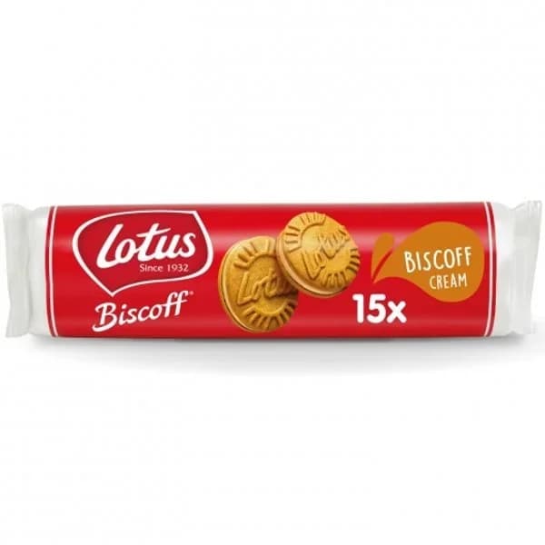 Galletas caramelizadas rellenas de crema Lotus Biscoff bolsa 150 g - 0.15 kg - Imagen del producto en Findit