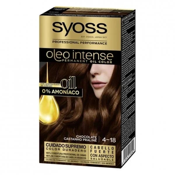 Tinte permanente sin amoniaco 4-18 chocolate Oleo Intense SYOSS 1 ud. - 1 ud - Imagen del producto en Findit