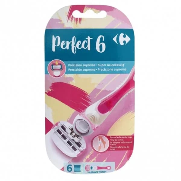 Maquinilla para mujer sistema precisión extrema 6 hojas Carrefour Soft 1 ud. - 1 ud - Imagen del producto en Findit