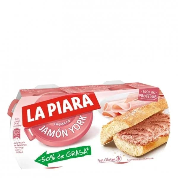 Paté de jamón york -50 % grasa La Piara 168 g. - 0.17 kg - Imagen del producto en Findit
