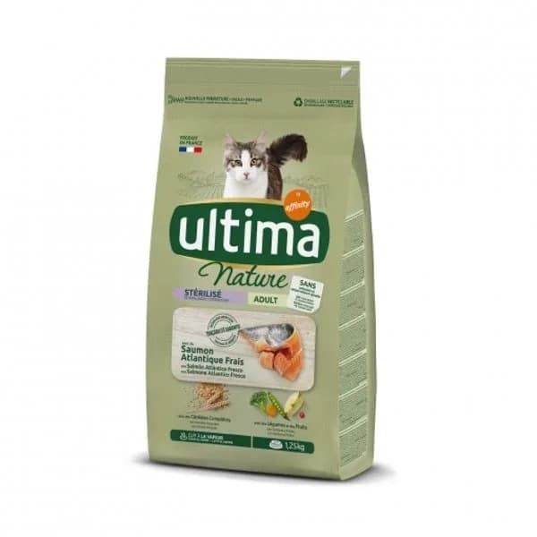 Pienso de salmón para gato adulto esterilizado Ultima Nature Cat 1,25 kg. - 1.25 kg - Imagen del producto en Findit