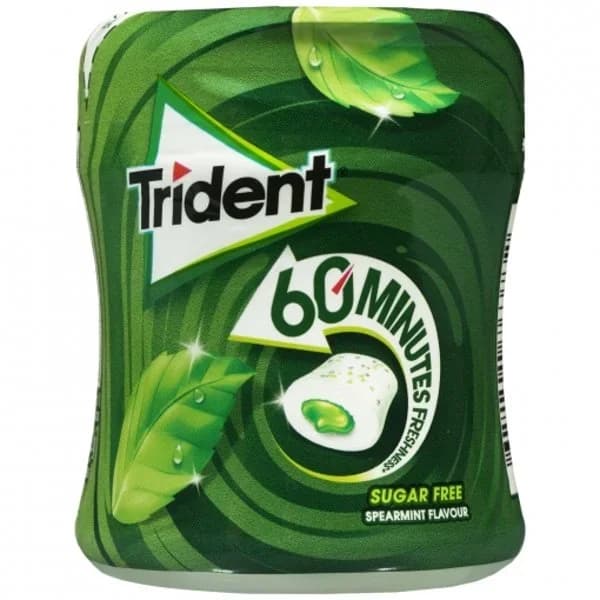 Chicles sabor hierbabuena 60 Minutos Trident sin azúcar 68,2 g. - 0.07 kg - Imagen del producto en Findit