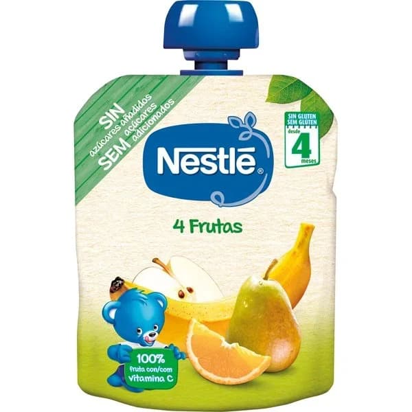 Puré de frutas de pera, manzana, naranja y plátano Nestlé bolsa 90 g - 0.09 kg - Imagen del producto en Findit