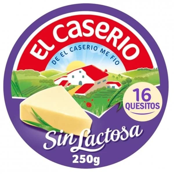 Queso fundido en porciones El Caserío sin gluten y sin lactosa 250 g. - 0.25 kg - Imagen del producto en Findit