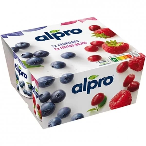 Soja frutos rojos y arándanos ALPRO, pack 4x125 g - 0.5 kg - Imagen del producto en Findit