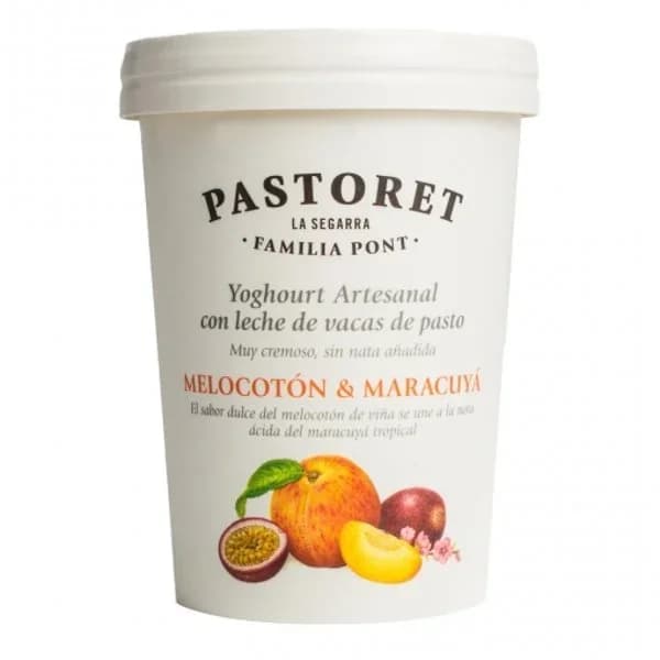Yogur de melocotón y maracuyá Pastoret sin gluten 500 g. - 0.5 kg - Imagen del producto en Findit