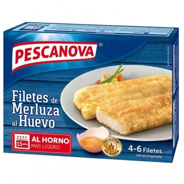 Filetes de merluza al huevo congelados 400 g - 0.4 kg - Imagen del producto en Findit