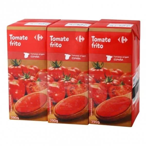 Tomate frito Carrefour pack de 3 briks de 390 g. - 1.17 kg - Imagen del producto en Findit