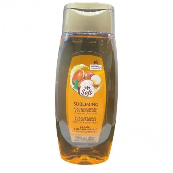 Champú con aceites de argán y macadamia para pelo seco dañado Carrefour Soft 400 ml. - 0.4 l - Imagen del producto en Findit