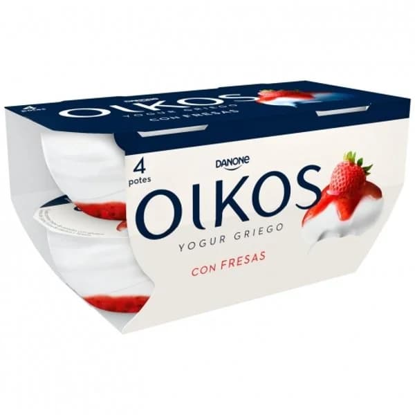 Yogur griego con fresas Danone Oikos pack de 4 unidades de 110 g. - 0.44 kg - Imagen del producto en Findit