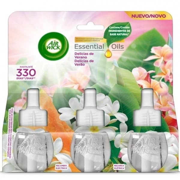 Ambientador eléctrico fragancia delicias de verano Essential Oils recambio Air Wick 3 ud. - 3 ud - Imagen del producto en Findit