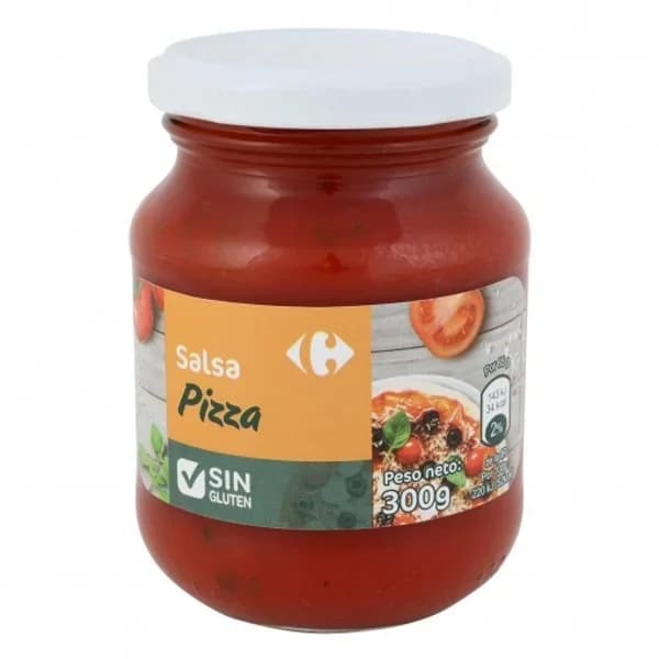 Salsa para pizza al orégano Carrefour sin gluten tarro 300 g. - 0.3 kg - Imagen del producto en Findit