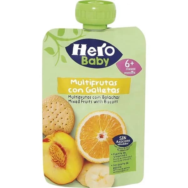 Puré multifrutas con galleta Hero bolsa 100 g - 0.1 kg - Imagen del producto en Findit