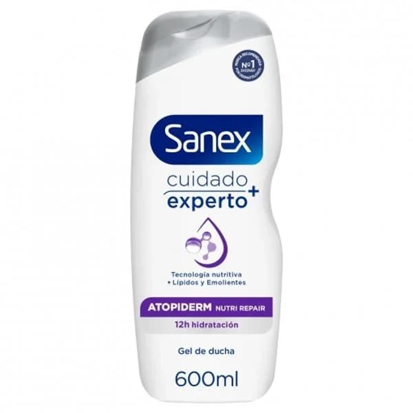 Gel de ducha cuidado experto + Atopiderm Nutri Repair Sanex 600 ml. - 0.6 l - Imagen del producto en Findit