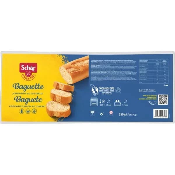 Baguette sin gluten 2 unidades 350 g - 0.35 kg - Imagen del producto en Findit