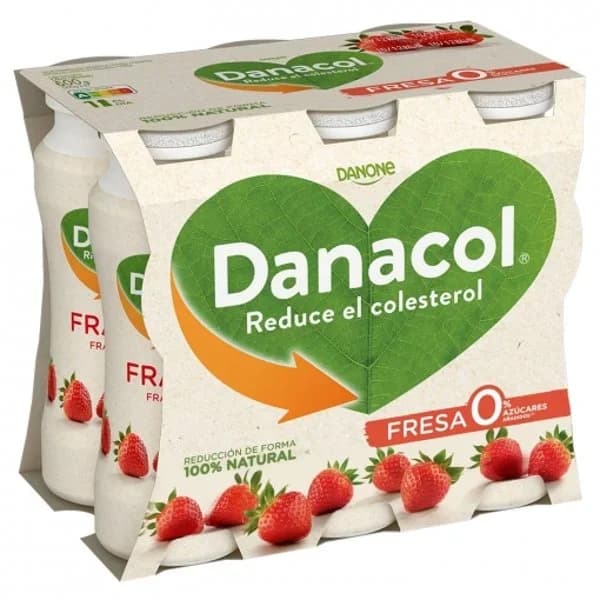 Danacol Beber Fresa 0% Azúcares Añadidos - 0.6 l - Imagen del producto en Findit