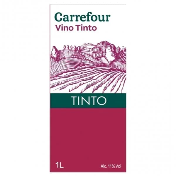 Vino tinto joven tempranillo Carrefour Vendimia Seleccionada V.T. Extremadura 1 l. - 1 l - Imagen del producto en Findit