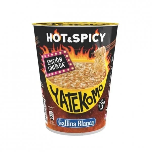 Fideos orientales Yatekomo hot&spicy Gallina Blanca 60  g. - 0.06 kg - Imagen del producto en Findit