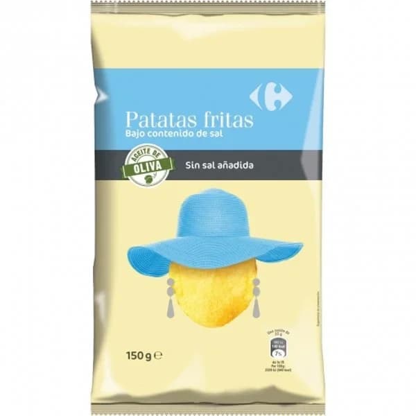 Patatas fritas en aceite de oliva bajo contenido de sal Extra Carrefour 150 g. - 0.15 kg - Imagen del producto en Findit