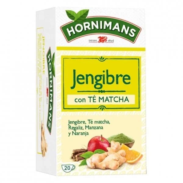 Infusión jengibre con té matcha HORNIMANS, caja 20 sobres - 1 ud - Imagen del producto en Findit