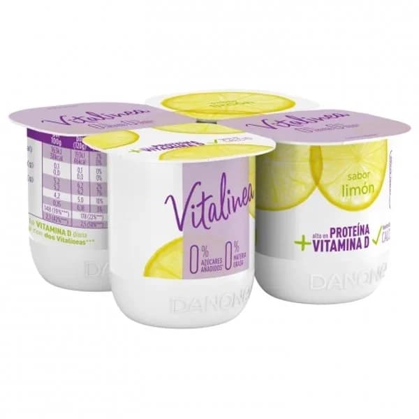 Yogur Vitalinea Desnatado Limón 4UD - 0.48 kg - Imagen del producto en Findit