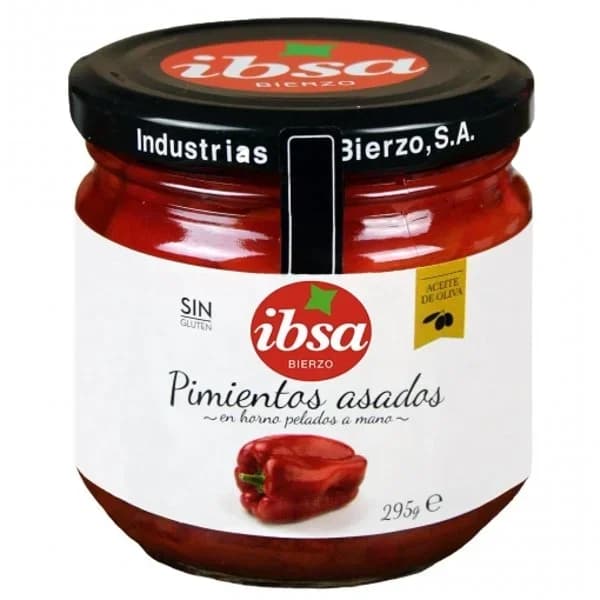 Pimientos asados con aceite de oliva Ibsa sin gluten 295 g. - 0.29 kg - Imagen del producto en Findit