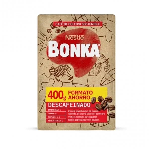 Café molido descafeinado BONKA, paquete 400 g - 0.4 kg - Imagen del producto en Findit