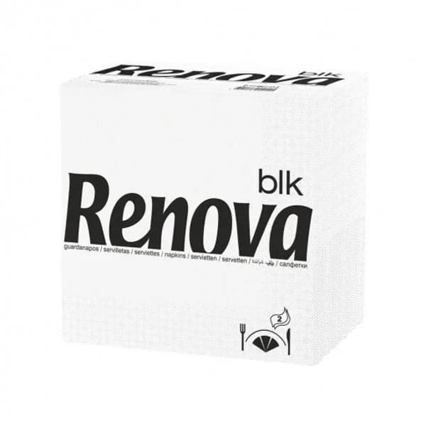 Set de 75 Servilletas  2 capas de Celulosa RENOVA BLK 75pz - Blancas - 1 ud - Imagen del producto en Findit