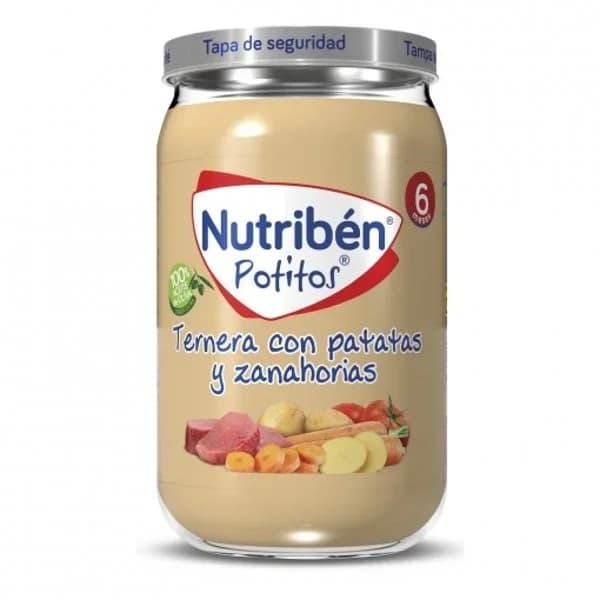 Potito de tomate, patata y ternera NUTRIBEN, tarro 235 g - 0.24 kg - Imagen del producto en Findit